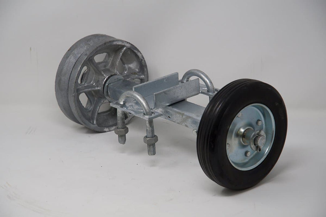 Double Wheel Gate Carrier Assembly V-Groove 6inch - FenceSupplyCo.com