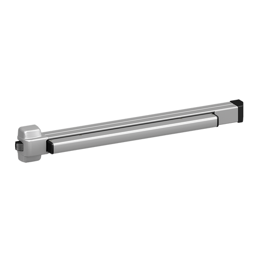 A silver-colored Von Duprin 22 Series push bar exit device, designed for use on doors with a visible latch mechanism.