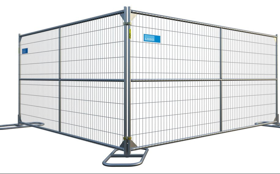 A welded wire temporary fence panel with both vertical and horizontal braces
