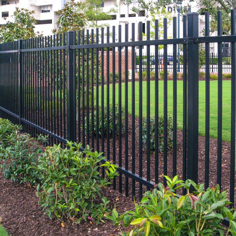 Extruded top extruded bottom, two rail panels surrounding a lawn