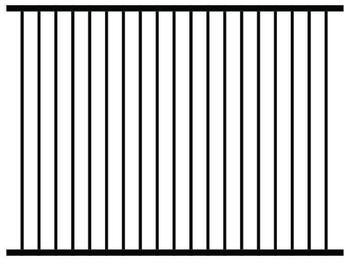 Flat-Top Flat-Bottom Ornamental Iron Panel / Commercial