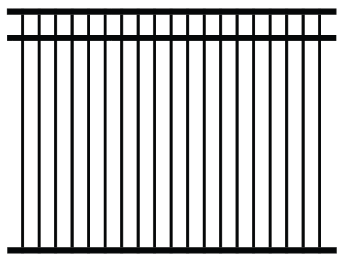 Flat-Top Flat-Bottom Ornamental Iron Panel / Commercial