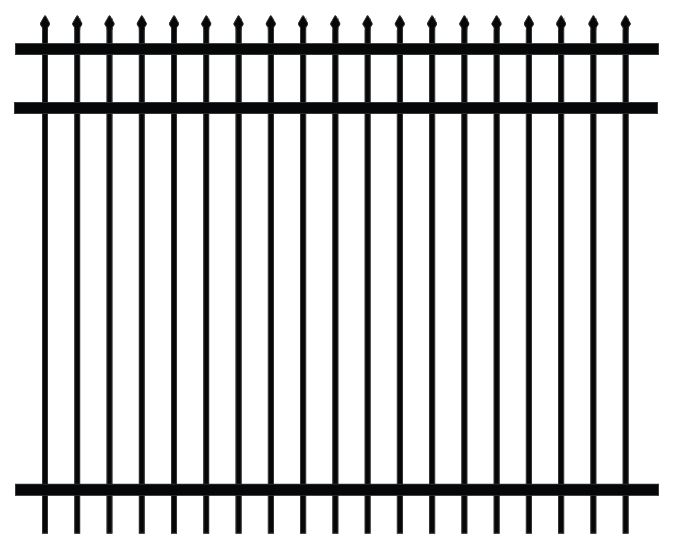 Spear Top Extended Bottom Ornamental Iron Panel / Commercial