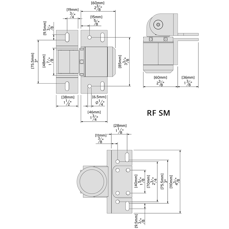D&D SureClose ReadyFit Heavy Duty Hinge - Screw-On Aluminum Brackets 74001313 - FenceSupplyCo.com