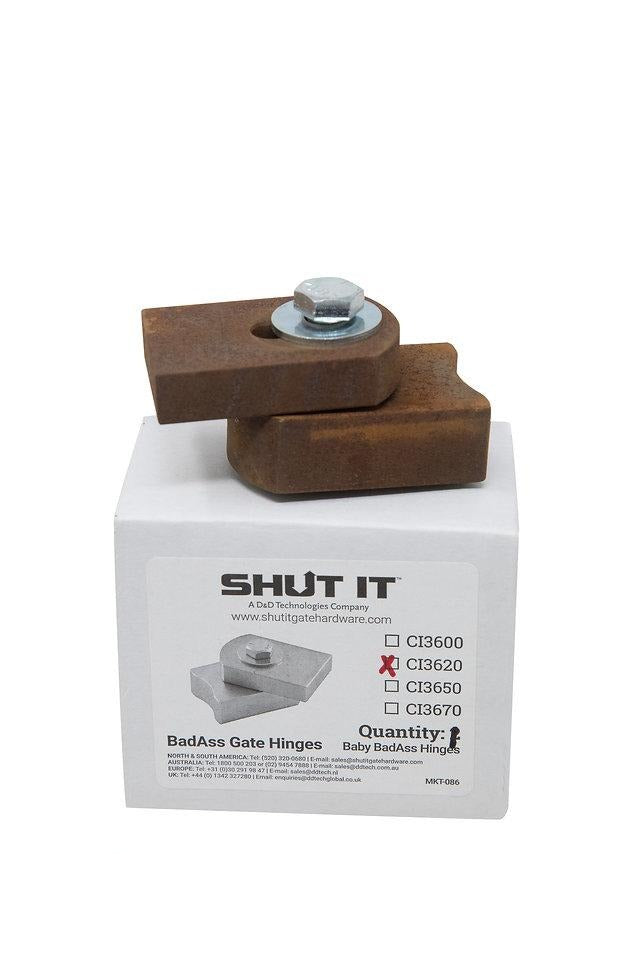 SHUT IT CI3620 Rusted Baby BadAss Hinge - FenceSupplyCo.com