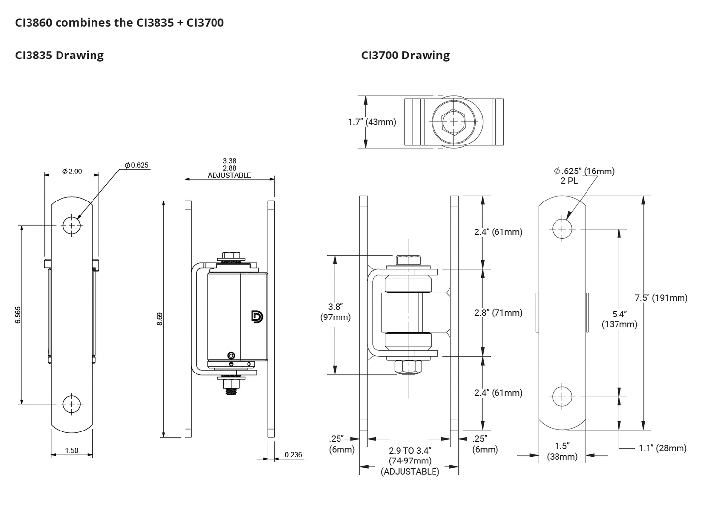 SHUT IT CI3860 BadAss Self-Closing, Bolt-On Hinge Kit - FenceSupplyCo.com