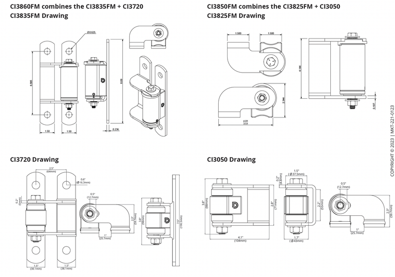 *NEW* SHUT IT CI3850FM BadAss Face Mount Weld-on Self-Closing Hinge Kit - FenceSupplyCo.com
