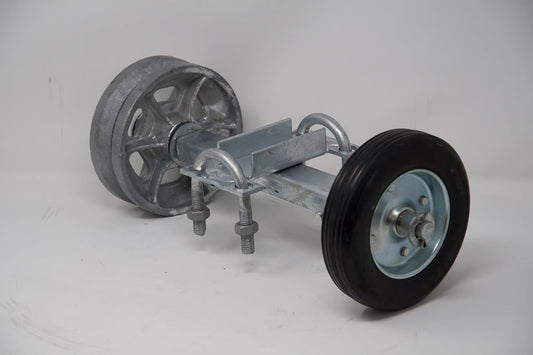 Double Wheel Gate Carrier Assembly V-Groove 6inch - FenceSupplyCo.com