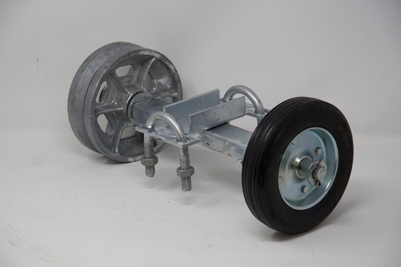 Double Wheel Gate Carrier Assembly V-Groove 6inch - FenceSupplyCo.com